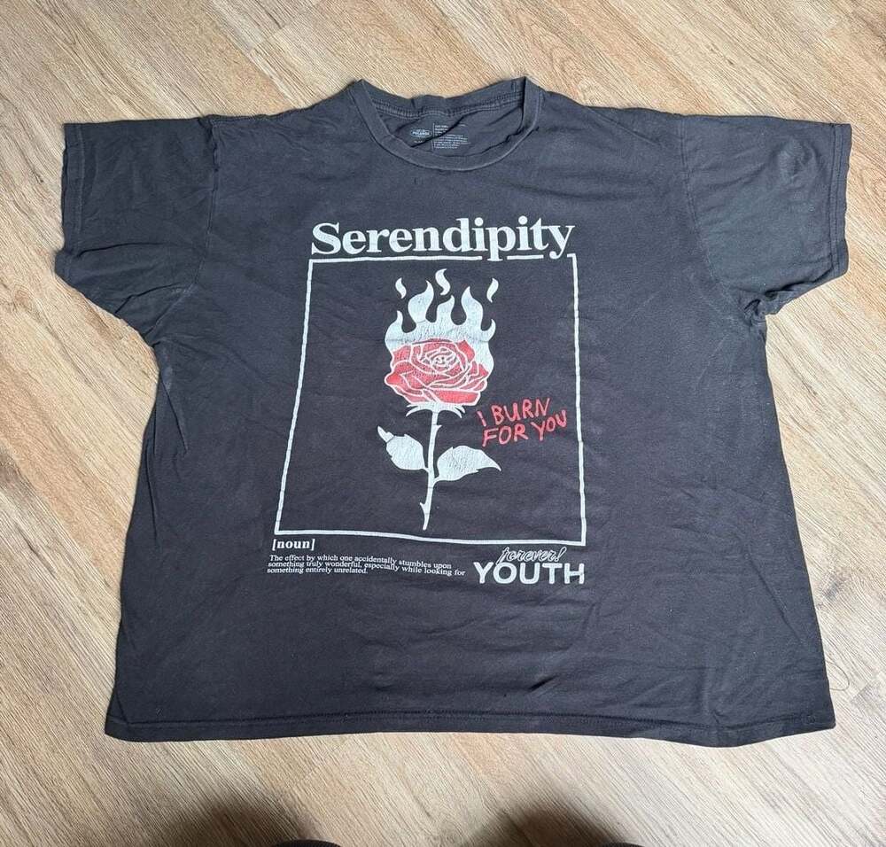 Forever! Youth Serendipity I Burn For You Rose Graphic T-Shirt